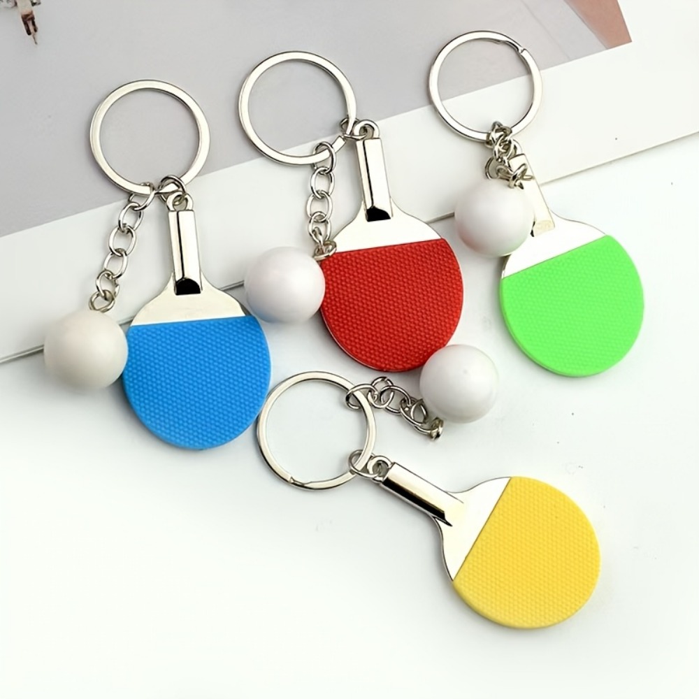 Table Tennis Keychain - 4/8/16 Stück Mini-Tischtennisschläger-Schlüsselanhänger, Tischtennisball-Anhänger, Sporttaschenanhänger, Schlüsselring