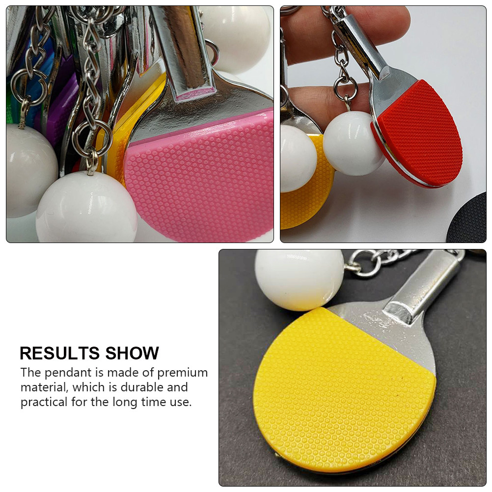 Table Tennis Keychain - 4 Stück Tischtennisschläger-Schlüsselanhänger, kreativer Sport-Schlüsselanhänger zur