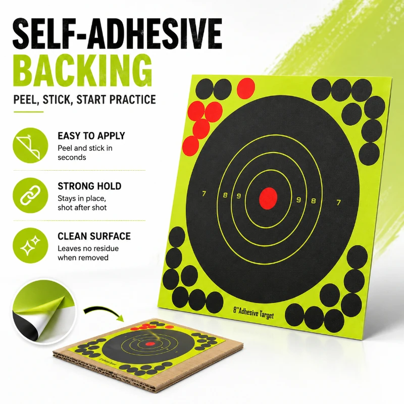 Practice Target Board - Leicht abziehbare, selbstklebende Übungszielscheiben mit starkem