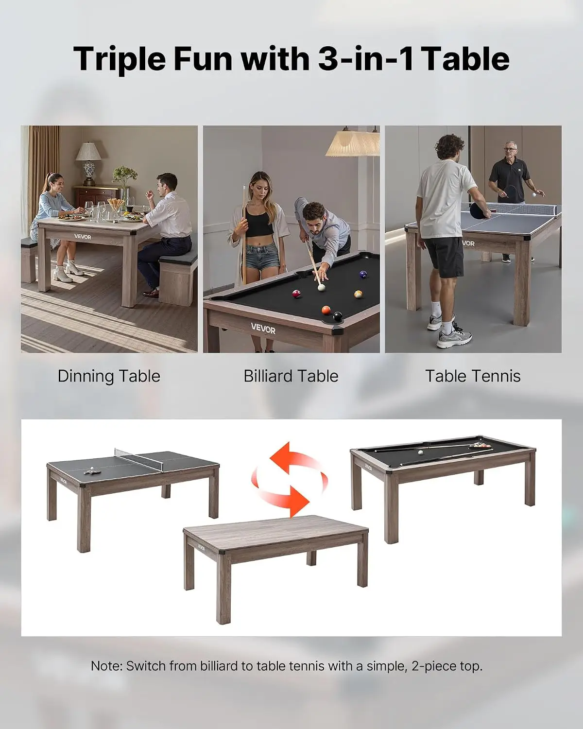 7 Fuß 3-in-1 Multifunktions-Sp – Table Tennis No 1 Bewertung und Preis